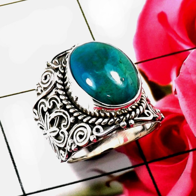 Crysocola H - SDR685-Geniune Multi Cab Gemstones Wholesale Designer Rings Manu Crysocola H - SDR685-Geniune Multi Cab Gemstones Wholesale Designer Rings Manu