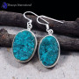 Dioptase O - SFJ998-Original Dioptase with Solid 925 Sterling Silver Plain Ea