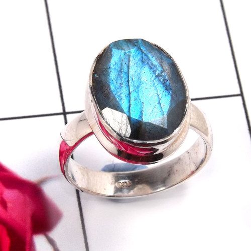 Labradorite Cut I - STK954-Gorgeous 925 Sterling Silver Handmade Designer Ring Compa