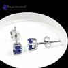 Tanzanite Cut A - SFJ996-4x4 Round Tanzanite Cut Gorgeous Company Made Stud Earrin