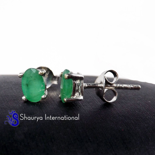Emerald A - SFJ994-5x7 Oval Stunning Emerald Handmade 925 Sterling Silver Co