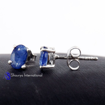 Blue Saphhire A - SFJ991-5x7 Oval Blue Saphhire Glorious Factory Made Stud Earring Blue Saphhire A - SFJ991-5x7 Oval Blue Saphhire Glorious Factory Made Stud Earring
