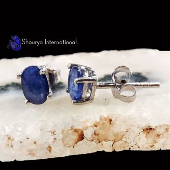 Blue Saphhire C - SFJ991-5x7 Oval Blue Saphhire Glorious Factory Made Stud Earring Blue Saphhire C - SFJ991-5x7 Oval Blue Saphhire Glorious Factory Made Stud Earring