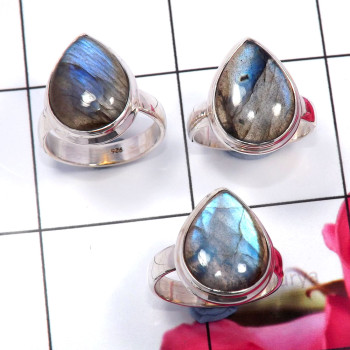Labradorite Cab O - SVP816-Wholesale 3 Pcs Set Labradorite Amazing Rings 925 Sterlin Labradorite Cab O - SVP816-Wholesale 3 Pcs Set Labradorite Amazing Rings 925 Sterlin