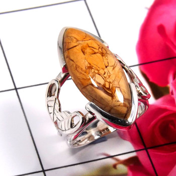 Brecciated Mookaite A - RSS892-925 Sterling Silver Dazzling Designer Handmade Rings Fact Brecciated Mookaite A - RSS892-925 Sterling Silver Dazzling Designer Handmade Rings Fact