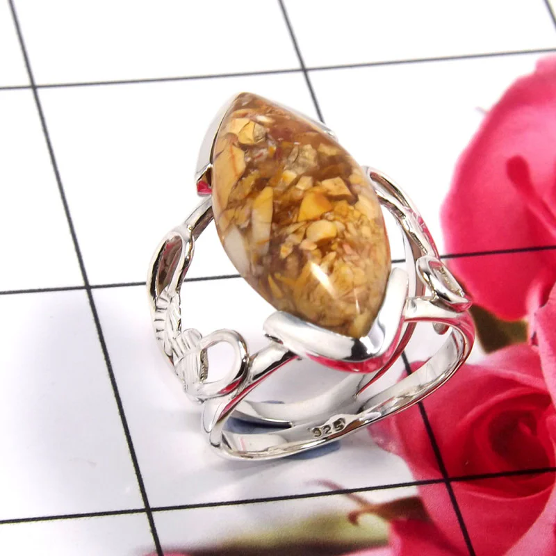 Brecciated Mookaite B - RSS892-925 Sterling Silver Dazzling Designer Handmade Rings Fact Brecciated Mookaite B - RSS892-925 Sterling Silver Dazzling Designer Handmade Rings Fact