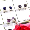 Lapis & Amethyst Cab C - SSE865-Lovely 925 Sterling Company Made Stud Earrings Wholesale