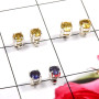 Citrine & Iolite O - SSE865-Lovely 925 Sterling Company Made Stud Earrings Wholesale