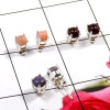Pink Opal,Sujilite & Garnet G - SSE864-Charming Party Look 925 Sterling Silver Stud Earrings Who