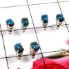 Blue Copper Turquoise J - SSE863-Glamorous Look Design 925 Sterling Silver Stud Earrings W