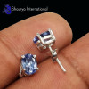 Tanzanite Cut A - SFJ987-5x7 Oval Dazzling Tanzanite Cut 925 Sterling Silver Handm