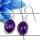 Amethyst Cab D - BZE769-Beautiful Party Look Design 925 Sterling Silver Bezel Ear