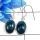 Neon Blue Apatite O - BZE769-Beautiful Party Look Design 925 Sterling Silver Bezel Ear