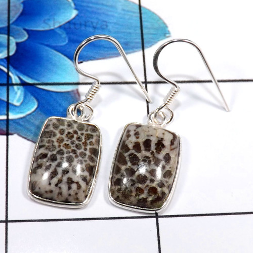 Black Coral C - BZE767-925 Sterling Silver Stunning Factory Wholesale Bezel Earr Black Coral C - BZE767-925 Sterling Silver Stunning Factory Wholesale Bezel Earr
