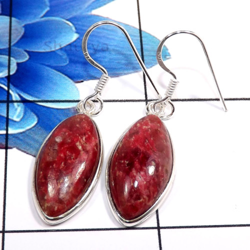 Thulite O - BZE767-925 Sterling Silver Stunning Factory Wholesale Bezel Earr Thulite O - BZE767-925 Sterling Silver Stunning Factory Wholesale Bezel Earr