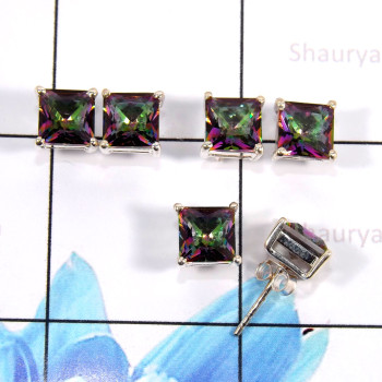Mystic Quartz O - SSE862-Graceful Wholesale 3 Pcs Set Studs Earrings 925 Sterling