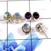 Rainbow Moonstone Amethyst Cab G - SSE860-Beautiful Factory Wholesale Designer Stud Earrings 925 St