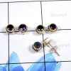 Mystic Quartz,Black Onyx & Amethyst Cut D - SSE859-Wholesale 3 Pcs Set Gorgeous Stud Earrings 925 Sterling S