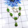 Green Copper Turquoise F - BZN987-Charming Party Look Company Made Bezel Necklace 925 Sterl