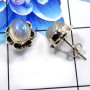 Rainbow Moonstone D - SSE858-Beautiful Handmade Colorful Stud Earrings 925 Sterling Si