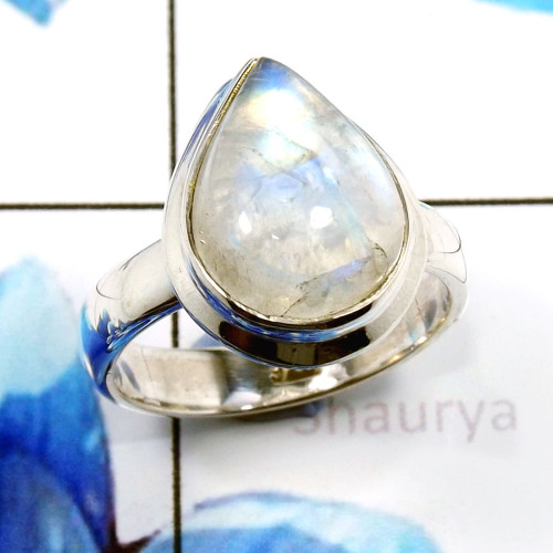 Rainbow Moonstone D - PSR775-Sparkling Blue Fire Rainbow Moonstone Rings 925 Sterling Rainbow Moonstone D - PSR775-Sparkling Blue Fire Rainbow Moonstone Rings 925 Sterling