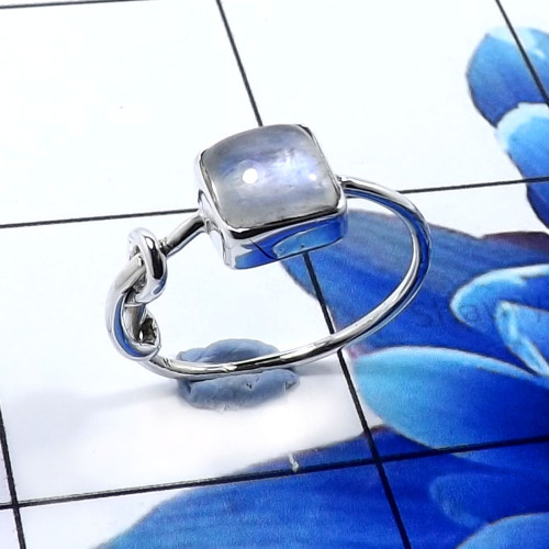 Rainbow Moonstone D - RSS888-Stunning Wholesale Handmade Designer Ring 925 Sterling Si