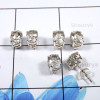 Crystal Quartz B - SSE856-Glamorous 3 Pair Set Studs Earrings 925 Sterling Silver W