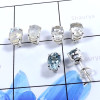 Blue Topaz & Rainbow Moonstone G - SSE855-Stunning 3 Pair Set Company Made Stud Earrings 925 Sterli