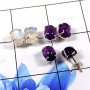 Amethyst & Rainbow Moonstone D - SSE854-Glorious Prong Setting 3 Pair Set Earrings 925 Sterling S