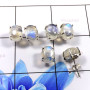 Rainbow Moonstone E - SSE854-Glorious Prong Setting 3 Pair Set Earrings 925 Sterling S