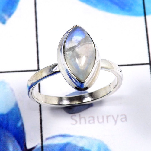 Rainbow Moonstone B - STK952-Beautiful Wholesale Handmade Fashionable Stacking Rings 9 Rainbow Moonstone B - STK952-Beautiful Wholesale Handmade Fashionable Stacking Rings 9