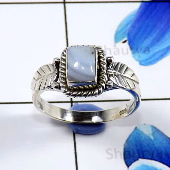 Blue Lace Agate J - RBS910-Stunning Trendy Look Designer Rings 925 Sterling Silver