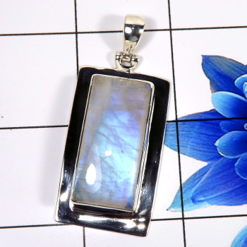 Rainbow Moonstone O - FSP954-Sparkling Blue Fire Rainbow Moonstone Pendants 925 Sterli Rainbow Moonstone O - FSP954-Sparkling Blue Fire Rainbow Moonstone Pendants 925 Sterli