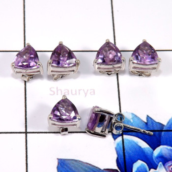 Amethyst Cut O - SSE853-Glamorous Party Look Design Fashionable Stud Earrings 925