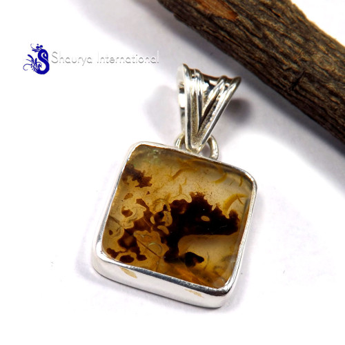 Senic Agate B - WFJ897-Glamorous Look Senic Agate Handmade Jewelry 925 Sterling