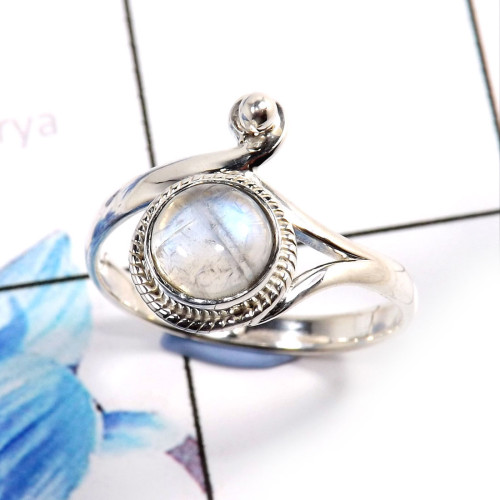 Rainbow Moonstone D - RBS903-Gorgeous Factory Handmade Designer Rings 925 Sterling Sil