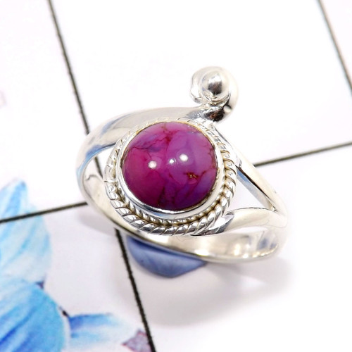 Purple Turquoise E - RBS903-Gorgeous Factory Handmade Designer Rings 925 Sterling Sil