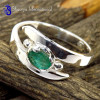 Emerald I - SFJ962-Charming Emerald Party Look Designer Rings 925 Sterling S