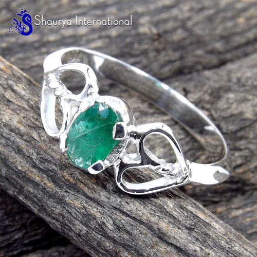 Emerald D - SFJ961-Attractive Look Designer Emerald Jewelry 925 Sterling Sil