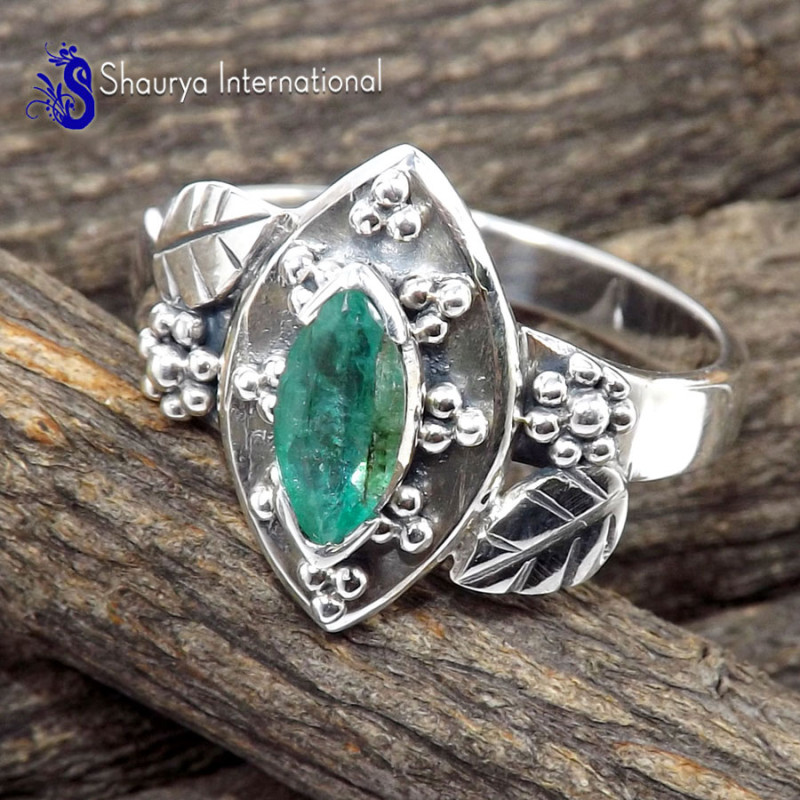 Emerald O - SFJ961-Attractive Look Designer Emerald Jewelry 925 Sterling Sil Emerald O - SFJ961-Attractive Look Designer Emerald Jewelry 925 Sterling Sil