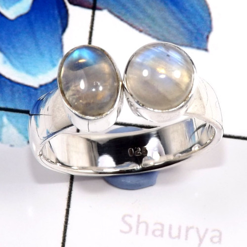 Rainbow Moonstone C - CLR931-Beautiful Handmade Wholesale Cluster Rings 925 Sterling S