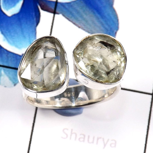 Green Amethyst D - CLR931-Beautiful Handmade Wholesale Cluster Rings 925 Sterling S