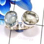 Blue Topaz & Green Amethyst Cut E - CLR931-Beautiful Handmade Wholesale Cluster Rings 925 Sterling S
