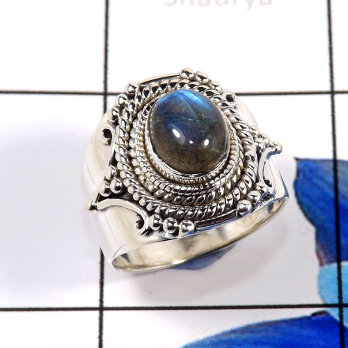 Labradorite Cab E - SDR667-Gorgeous Designs Handmade Fashionable Rings 925 Sterling