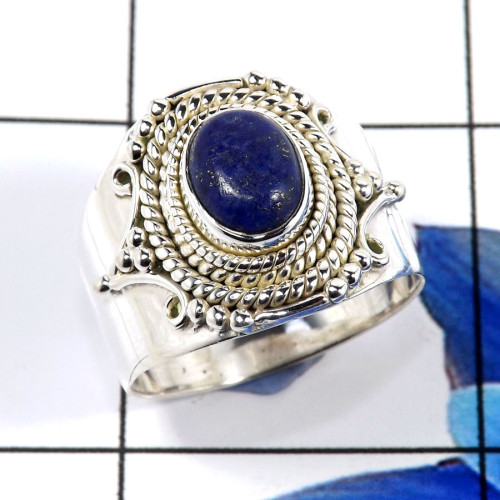 Lapis Lazuli F - SDR667-Gorgeous Designs Handmade Fashionable Rings 925 Sterling