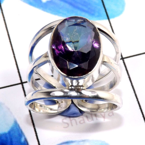 Mystic Quartz A - RSS882-Charming Cut Designs Party Look Rings 925 Sterling Silver Mystic Quartz A - RSS882-Charming Cut Designs Party Look Rings 925 Sterling Silver