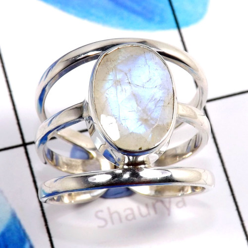 Rainbow Moonstone Cut C - RSS882-Charming Cut Designs Party Look Rings 925 Sterling Silver Rainbow Moonstone Cut C - RSS882-Charming Cut Designs Party Look Rings 925 Sterling Silver