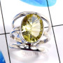 Lemon ConCav Quartz O - RSS882-Charming Cut Designs Party Look Rings 925 Sterling Silver