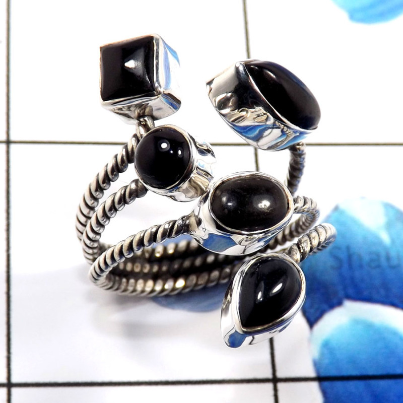 Black Onyx A - SDR665-Lovely New Look Designs Wholesale Handmade Rings 925 Ster Black Onyx A - SDR665-Lovely New Look Designs Wholesale Handmade Rings 925 Ster