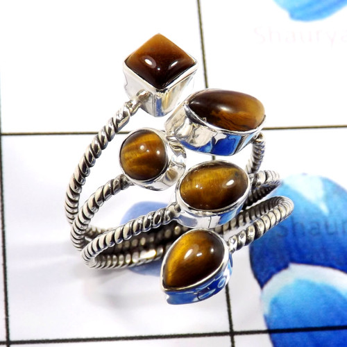 Tiger Eye C - SDR665-Lovely New Look Designs Wholesale Handmade Rings 925 Ster Tiger Eye C - SDR665-Lovely New Look Designs Wholesale Handmade Rings 925 Ster